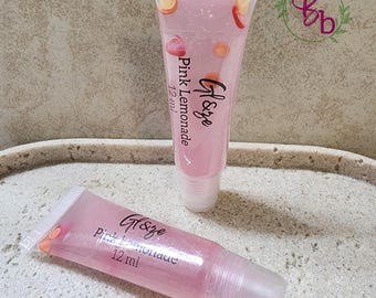 Pink Lemonade Gl&ze Lip Oil | Hydrating Glossy Lip Oil | Non-Sticky Shine | Color Changing | Handmade Lip Oil