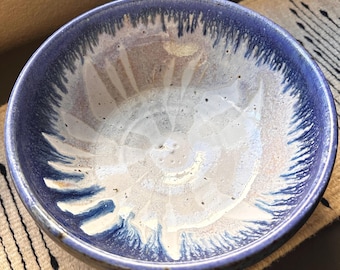 Vintage Studio Pottery Blue Glazed Stoneware Bowl