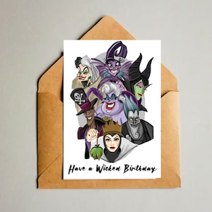 Passez un anniversaire mémorable, une carte d'anniversaire inspirée d'un personnage maléfique, des méchants, un mauvais caractère,
