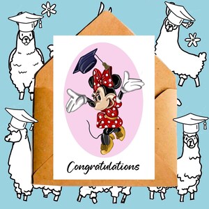 Jolie carte de remise des diplômes de félicitations, inspirée de Disney