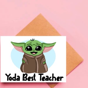 Yoda meilleur professeur, carte de remerciement pour professeur, blagues pour professeur, carte drôle de fin d'année