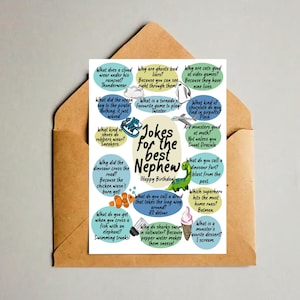 Blagues pour le meilleur neveu/fils/petit-fils, carte d'anniversaire pour garçons, carte d'anniversaire amusante