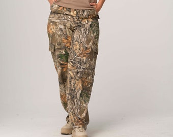 Bell Rangers Realtree Edge Camouflage Cargo Pants with 6 Pockets for Men and Women Hunting Outdoor Hiking Unisex Clothes