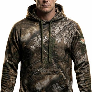Realtree APX Camo Hoodie Unisex Dura Polyester Fleece Hunting Pullover Zipper Pocket Performance Camouflage Sweatshirt Outdoor Gear