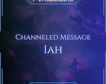 May include: A digital graphic with a deep purple and blue nebula background featuring white text that reads 1 - 25 PARAGRAPHS, CHANNELED MESSAGE, IAH, and VITALII'S ORACLE, all enclosed within a thin white rectangular border with decorative corners.