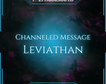 May include: A digital graphic with a dark, ethereal background featuring purple and blue hues. The text reads 1 - 25 PARAGRAPHS, CHANNELED MESSAGE LEVIATHAN, and VITALII'S ORACLE. The design is framed by a thin, bright blue border with decorative corners.