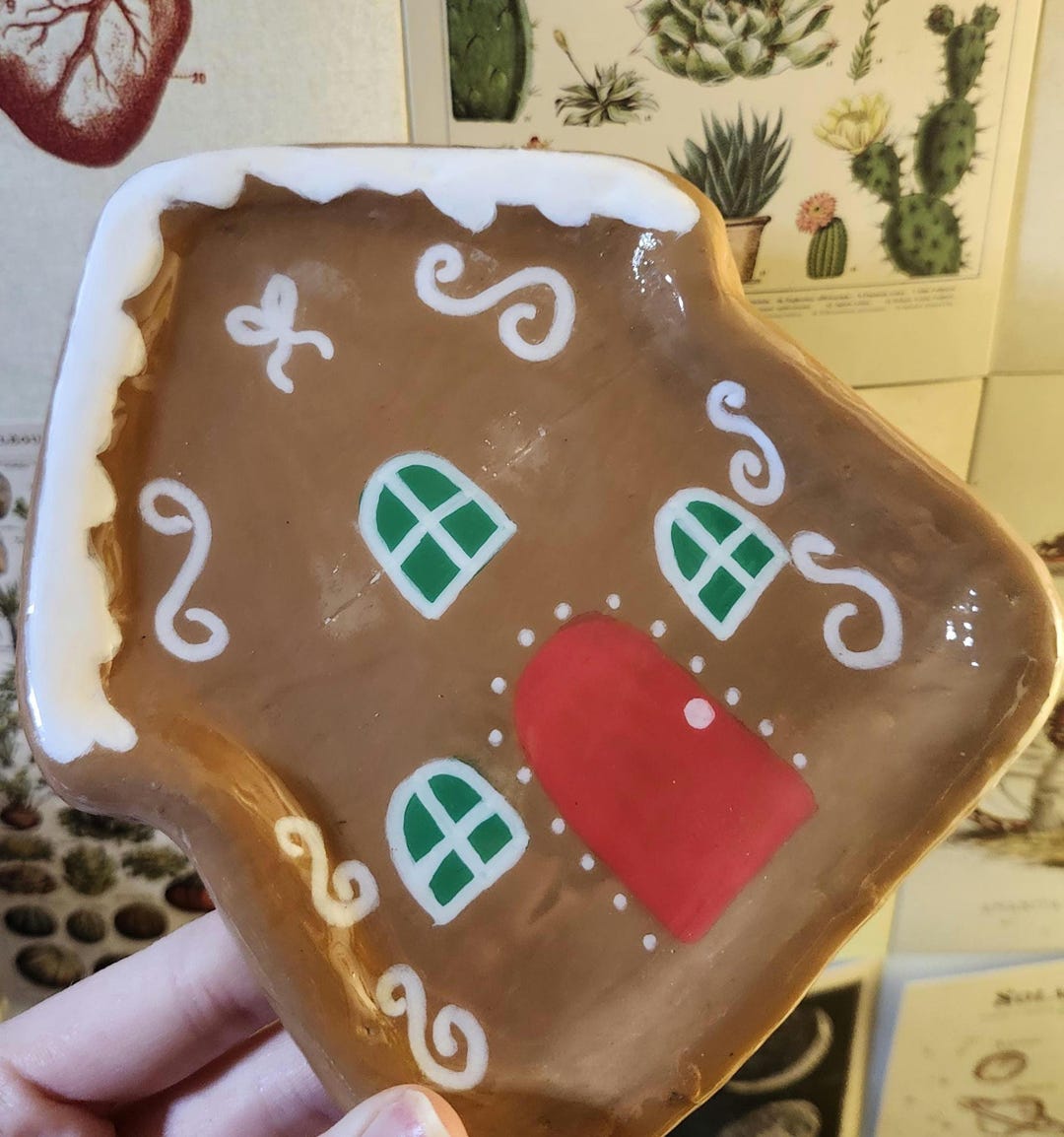 Gingerbread House Trinket Dish, Decor, Perfect Gift, Trinket Holder, - Etsy