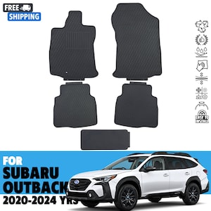 Floor mats for SUBARU OUTBACK 2020-2024 All Weather Rubber Set Black Anti-slip flex