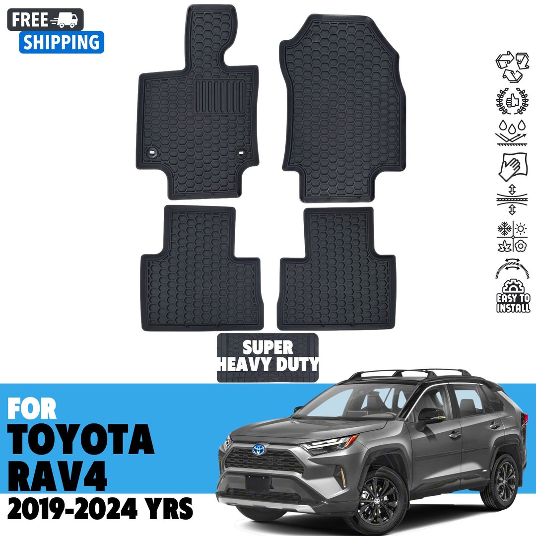 Floor Mats for TOYOTA RAV4 2019-2024 All Weather Rubber Set Black Anti ...