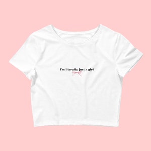 Ich bin buchstäblich nur ein lustiges Ausgehen-Crop-Top-Baby-T-Shirt für Mädchen