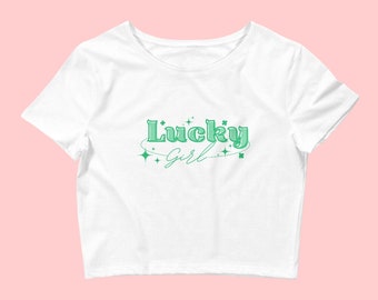 Lucky Girl Saint Patricks Day Going Out Crop Top Baby Tee