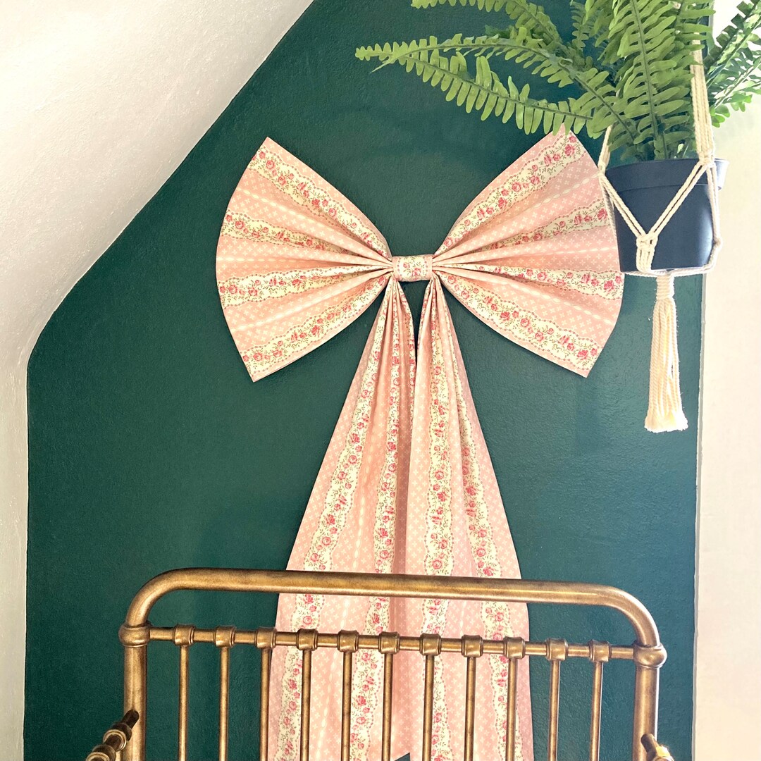 Coquette Bow Nursery Girl Pink Wall Art Life Size Bow Nursery Pink Bow