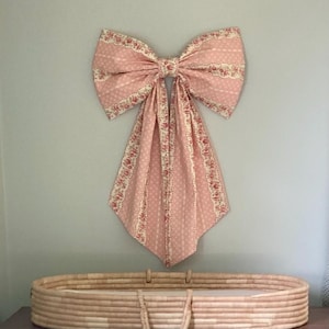 Coquette Bow Nursery Girl Pink Wall art Life Size Bow Nursery Pink Bow Decor Big Bow Pink Nursery Decor Girl Pastel Wall Bow for Nursery Bow