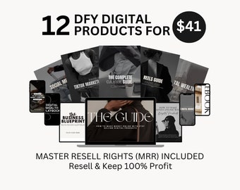 12 Done For You Digital Products with Master Resell Rights | DFY Digital Product, MRR and PLR, Digital Product Template, Digital Marketing