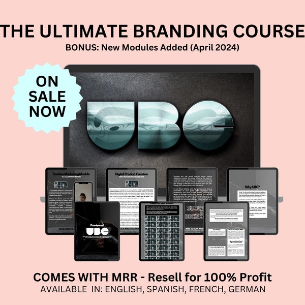 UBC The Ultimate Branding Course with Master Resell Rights, DFY Digital Products, UBC Digital Marketing Course, Faceless Bundle Edition