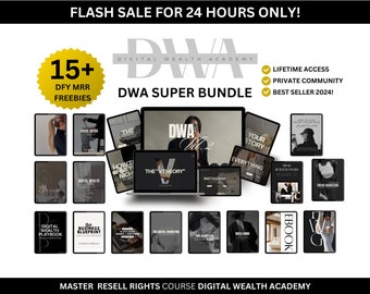 PAQUETE DWA: Curso de Digital Wealth Academy / Curso de marketing digital con derechos de reventa principales, productos digitales DFY hechos para usted