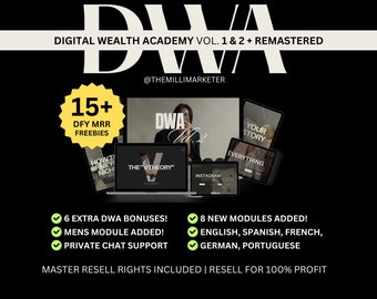 Digital Wealth Academy Course | DWA Remastered Digital Marketing Course w/ MRR, Done-For-You DFY Digital Products, Passive Income Vol1 Vol2