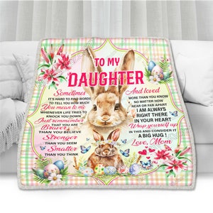 Rabbit Blanket For Little Girl, Bunny Blanket For Daughter, Bunny Baby Blanket,  Cute Throw Blanket, Cute Animal Decor,  Hare Decor