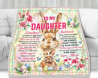Rabbit Blanket For Little Girl, Bunny Blanket For Daughter, Bunny Baby Blanket,  Cute Throw Blanket, Cute Animal Decor,  Hare Decor