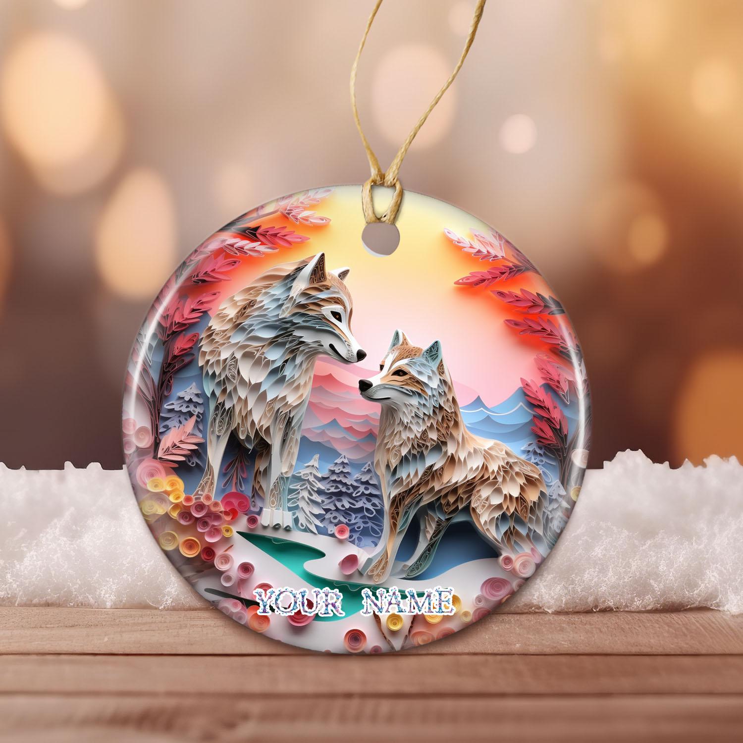 Wolves Custom Paper Quilling Ornament - Personalized With Any Name ...