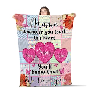 Personalised Whenever You Touch This Heart You Will Know That I Love You Blanket Christmas Gift Flannel 4760