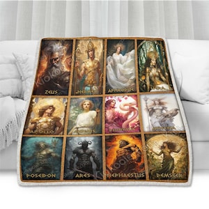 Twelve Olympians Greek Mythology Sofa Throw Quilts Throws Blanket Comfort Warmth Soft Cozy Blanket Fleece Blanket Couch Blanket Blanket Bed