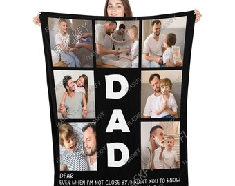 Gifts for Dads Custom Photo Blanket, Fleece Blanket, Throws Blanket Comfort Soft Cozy Blanket Fleece Blanket Couch Blanket, Gift for Family
