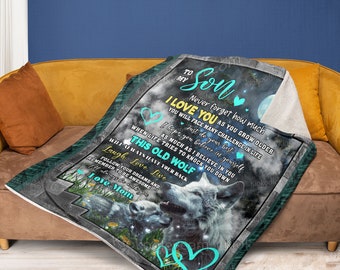Wolves Under The Moon Blanket, Anniversary Gift, Dreamy Moon Wolf Throw Blanket, Wildlife Lover Gift