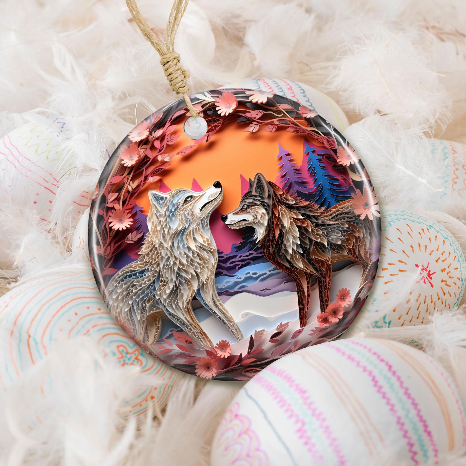 Wolves Custom Paper Quilling Ornament - Personalized With Any Name ...