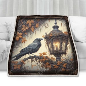 Nevermore The Raven Throws Blanket Comfort Warmth Soft Cozy Blanket Fleece Blanket Couch Blanket, Gift Animal Blanket Bed