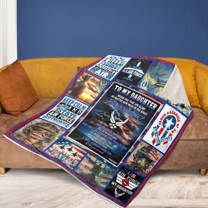 Air Force My Daughter Blanket, Proud Daughter Blanket, American Flag Air Force Gift, Gift For Graduation, Birthday Gift
