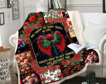 Memorial Blanket, Sympathy Gift, Remembrance Gift, In Heaven Blanket Gift, Rose Family Throw Blanket
