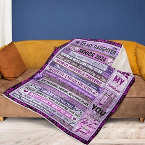 Senior Graduation 2024 Gift, Graduation Blanket Gift for Her, Graduation To My Daughter Fleece Sherpa Blanket, Graduate Gift
