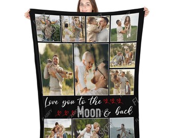 Customized to My Dad Custom Photo Blanket, Fleece Blanket, Throws Blanket Soft Cozy Blanket Fleece Blanket Couch Blanket, Gift for Family