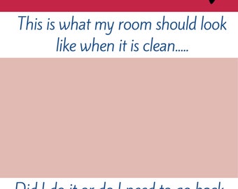 Printable Clean up routine for kids, "I can clean my room" directions