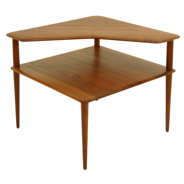 EAMES ERA DANISH MODERN RETRO STYLE HAND CRAFTED SOLID WOOD CORNER TABLE