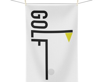 Golf Microfiber Towel, Simple Unique Graphic Design, Golf Gift, Gift for Him, Fun Golf Design, Unique Towel, Golf Apparel