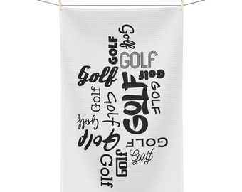 Golf Word Scramble Microfiber Towel, Golf Gift, Gift for Him, Fun Golf Design, Unique Towel, Golf Apparel, Perfect for Cleaning your Clubs