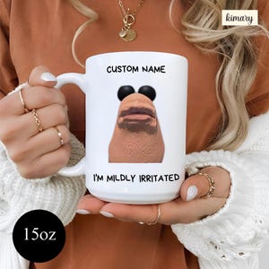 Marcus the Worm Personalized Gift Mug, Marcus The Worm Merch, Funny Meme Brain Rot Shirt, Marcus I'm Mildly Irritated, Brain Rot Mug, marcus image 1