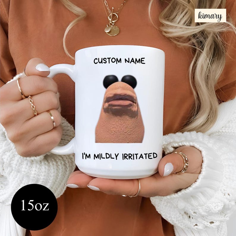 Marcus the Worm Personalized Gift Mug, Marcus The Worm Merch, Funny Meme Brain Rot Shirt, Marcus I'm Mildly Irritated, Brain Rot Mug, marcus image 1