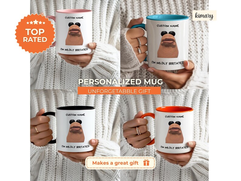 Marcus the Worm Personalized Gift Mug, Marcus The Worm Merch, Funny Meme Brain Rot Shirt, Marcus I'm Mildly Irritated, Brain Rot Mug, marcus image 7