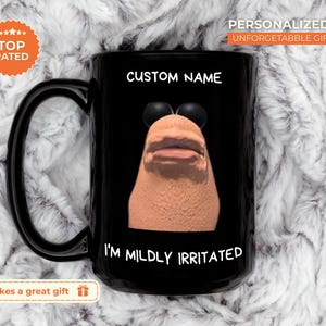 Marcus the Worm Personalized Gift Mug, Marcus The Worm Merch, Funny Meme Brain Rot Shirt, Marcus I'm Mildly Irritated, Brain Rot Mug, marcus image 3