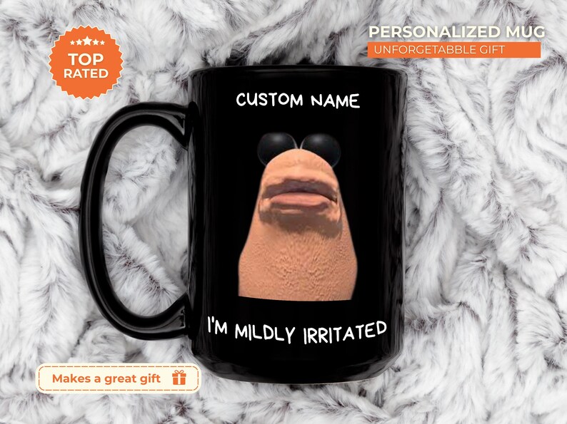 Marcus the Worm Personalized Gift Mug, Marcus The Worm Merch, Funny Meme Brain Rot Shirt, Marcus I'm Mildly Irritated, Brain Rot Mug, marcus image 3