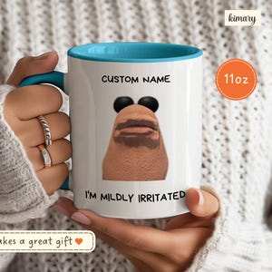 Marcus the Worm Personalized Gift Mug, Marcus The Worm Merch, Funny Meme Brain Rot Shirt, Marcus I'm Mildly Irritated, Brain Rot Mug, marcus image 5