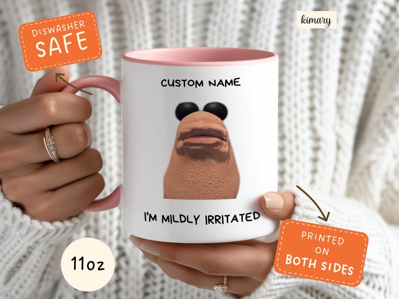 Marcus the Worm Personalized Gift Mug, Marcus The Worm Merch, Funny Meme Brain Rot Shirt, Marcus I'm Mildly Irritated, Brain Rot Mug, marcus image 6