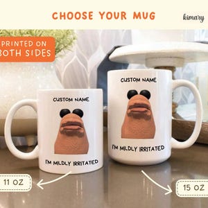 Marcus the Worm Personalized Gift Mug, Marcus The Worm Merch, Funny Meme Brain Rot Shirt, Marcus I'm Mildly Irritated, Brain Rot Mug, marcus image 2