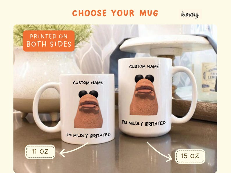 Marcus the Worm Personalized Gift Mug, Marcus The Worm Merch, Funny Meme Brain Rot Shirt, Marcus I'm Mildly Irritated, Brain Rot Mug, marcus image 2