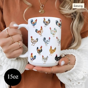 Cute Chicken Mug, Chicken Can Cup Chicken Theme Gift For Women, Cute Chicken, Chicken gift idea, Cottagecore glass cup, Farm owner gift idea