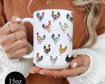 Cute Chicken Mug, Chicken Can Cup Chicken Theme Gift For Women, Cute Chicken, Chicken gift idea, Cottagecore glass cup, Farm owner gift idea