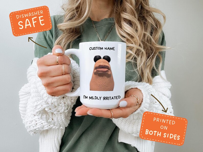 Marcus the Worm Personalized Gift Mug, Marcus The Worm Merch, Funny Meme Brain Rot Shirt, Marcus I'm Mildly Irritated, Brain Rot Mug, marcus image 4